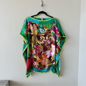 CACHÈ-FLORAL Vacation Scarf Silk Blouse (Size:XS/S)
